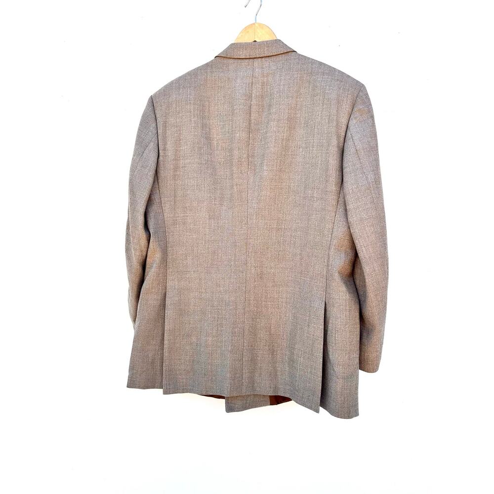 Vintage Yves Saint Laurent Oversized Blazer Jacket Double Breasted Taupe YSL XL - Picture 4 of 11
